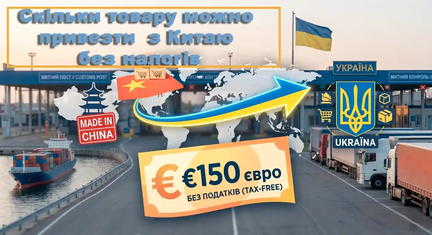 Скільки товару можно привезти з Китаю в Україну без оплати налогів?